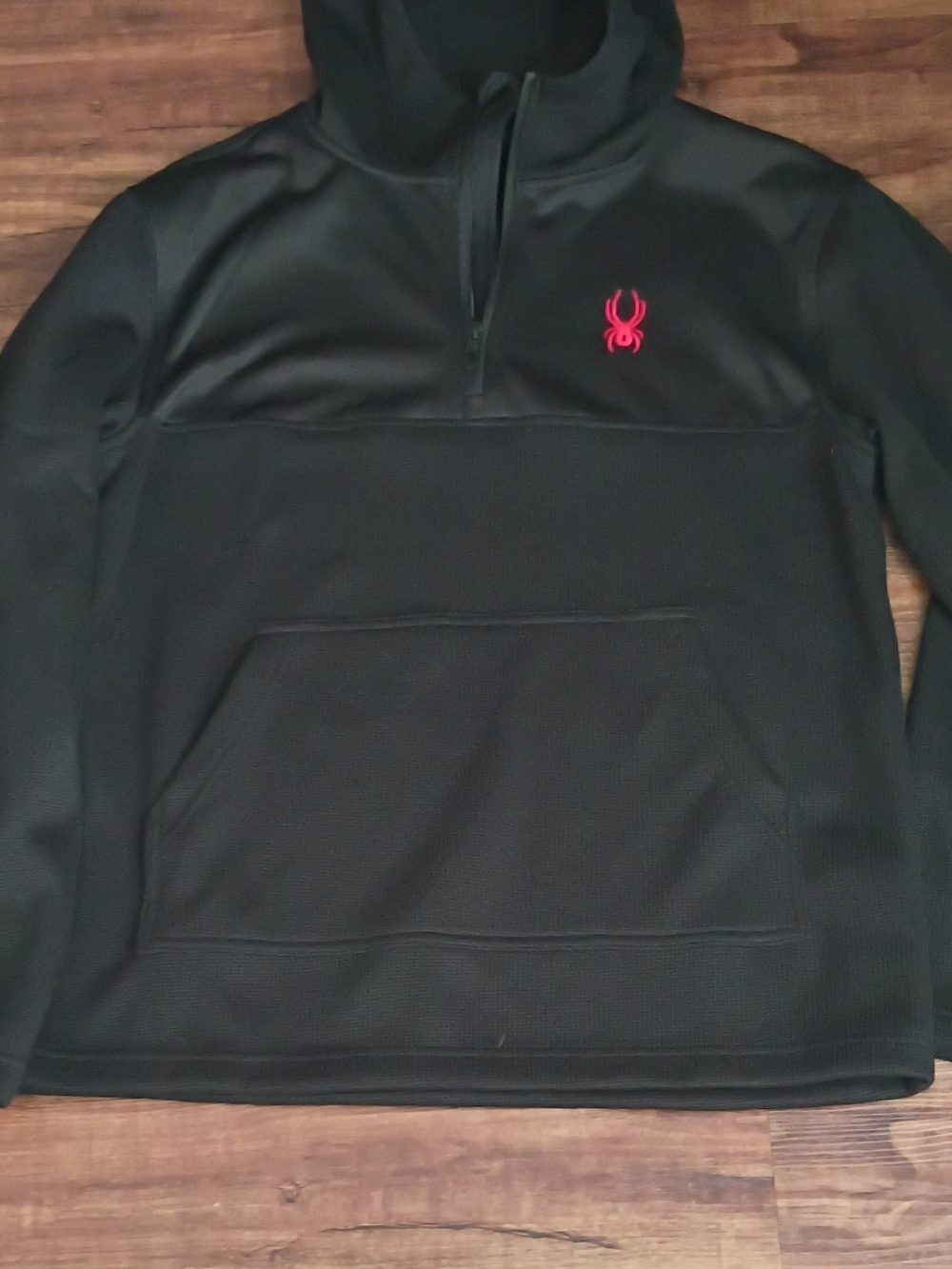 Spyder Men’s Black Quarter-Zip Pullover with Red Logo